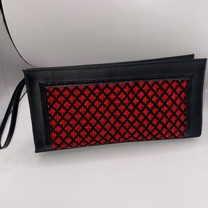 Victoria's Secret Black and Red Patterned Clutch